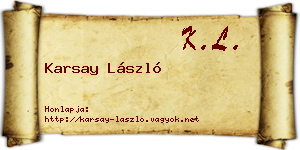 Karsay László névjegykártya