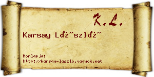 Karsay László névjegykártya