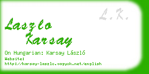 laszlo karsay business card